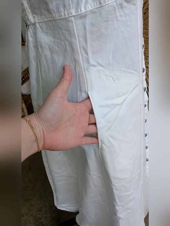 Free People Just Jill White Denim Maxi Dress with Slim Straps_M - Picture 6 of 8